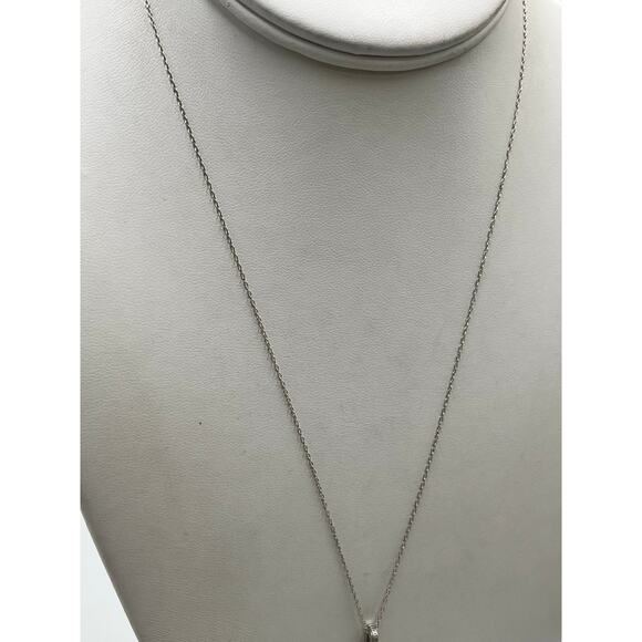 BDG Italy Sterling SIlver 925 Diamond Initial Letter H Pendant Necklace - Picture 8 of 12